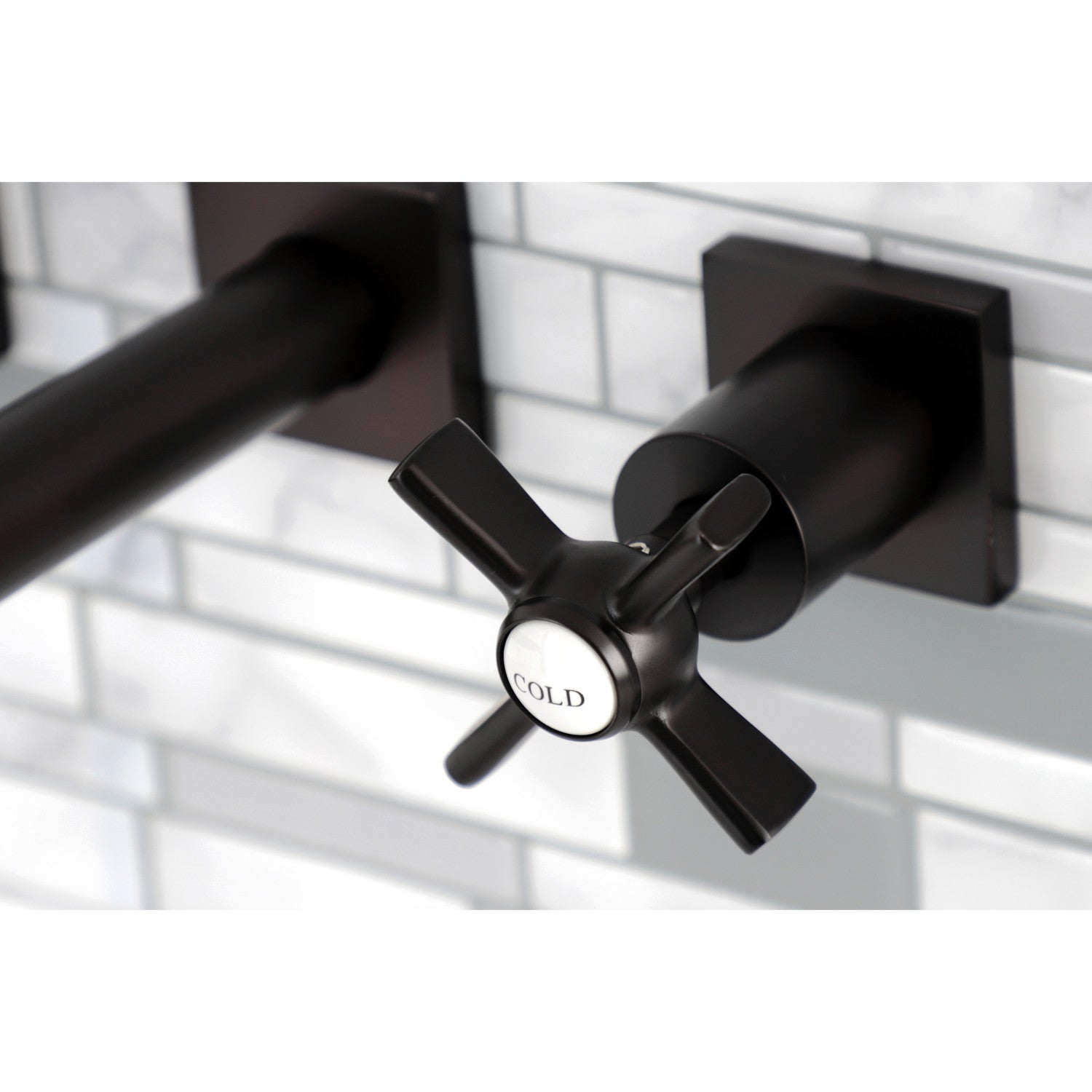 Kingston Sona KS6125ZX - Millennium Double-Handle 3-Hole Wall Mount Bathroom Faucet, Oil Rubbed Bronze — thumbnail 2